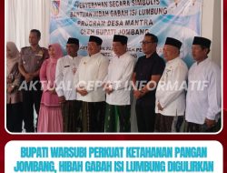 Bupati Warsubi Perkuat Ketahanan Pangan Jombang, Hibah Gabah Disalurkan Lewat Program Desa MANTRA